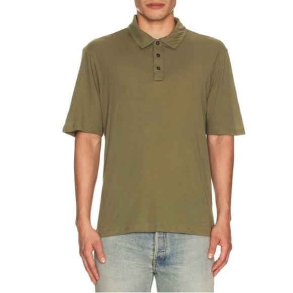 rag & bone Other - Rag & Bone Classic Polo Tee Shirt Short Sleeve Cloud Jersey Lichen Green Small
